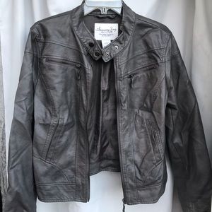 Faux Leather American Rags Grey Jacket